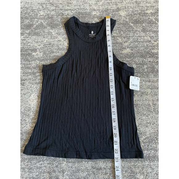 FP Movement Womens S Tank Black Ribbed Crop High Neck NWT K7 - Picture 5 of 9